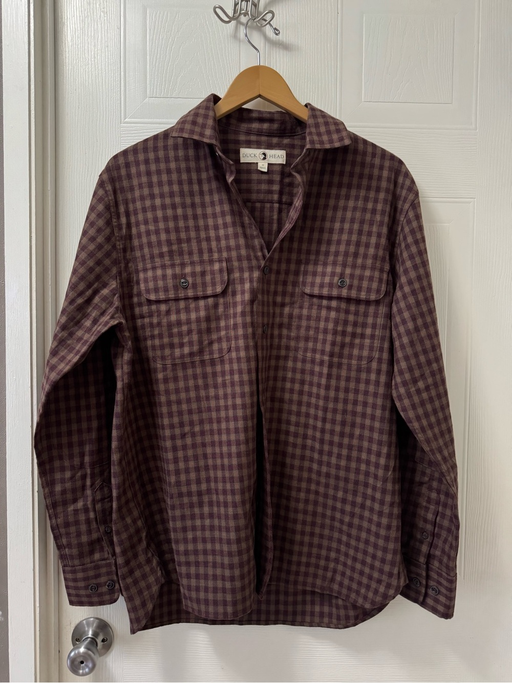 Duck Head Plum and Olive Plaid Shirt